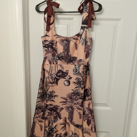 Midi Pink Tropical Patterned Dress - ASOS - Picture 5 of 6